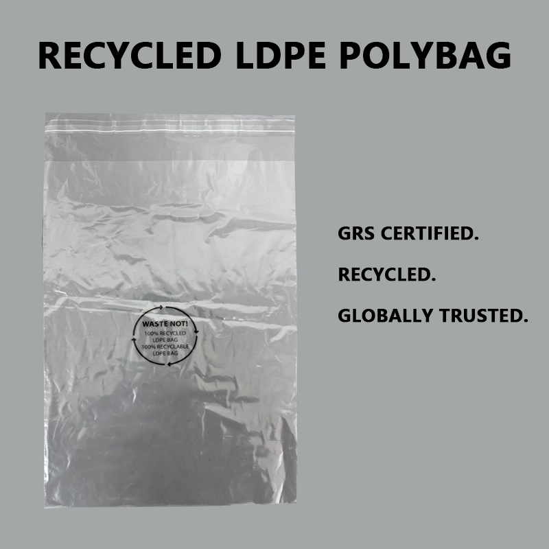 GRS சான்றளிக்கப்பட்ட மறுசுழற்சி செய்யப்பட்ட LDPE பாலி பைகள்